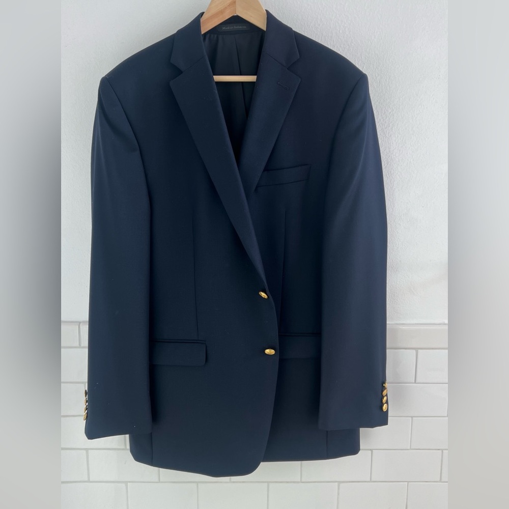 Ralph Lauren Navy Blazer Gold Buttons 44L